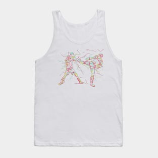 Kick boxing line drawing Tank Top